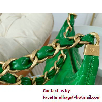 Chanel Shiny Lambskin  &  Gold-Tone Metal Hobo handBag Green AS4912 2025